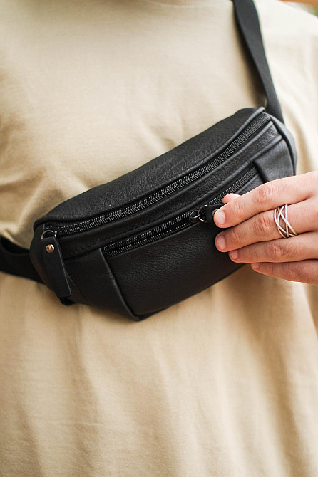 Сумка на пояс из натуральной кожи флотарий SL005 (Черная) Сумы - изображение 12