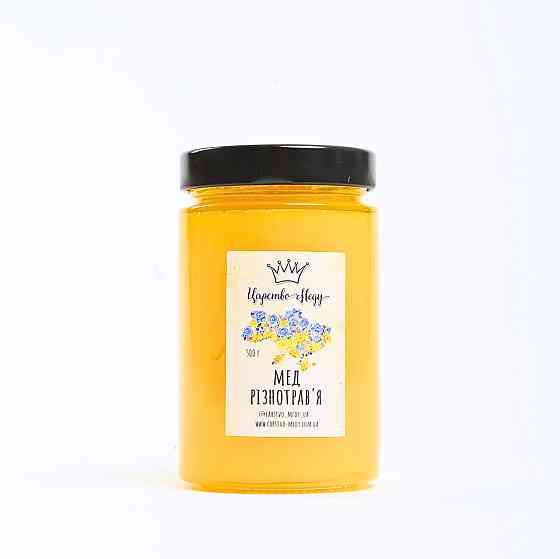 Мед с разнотравьем в стеклянной баночке весом 500 граммов Одесса