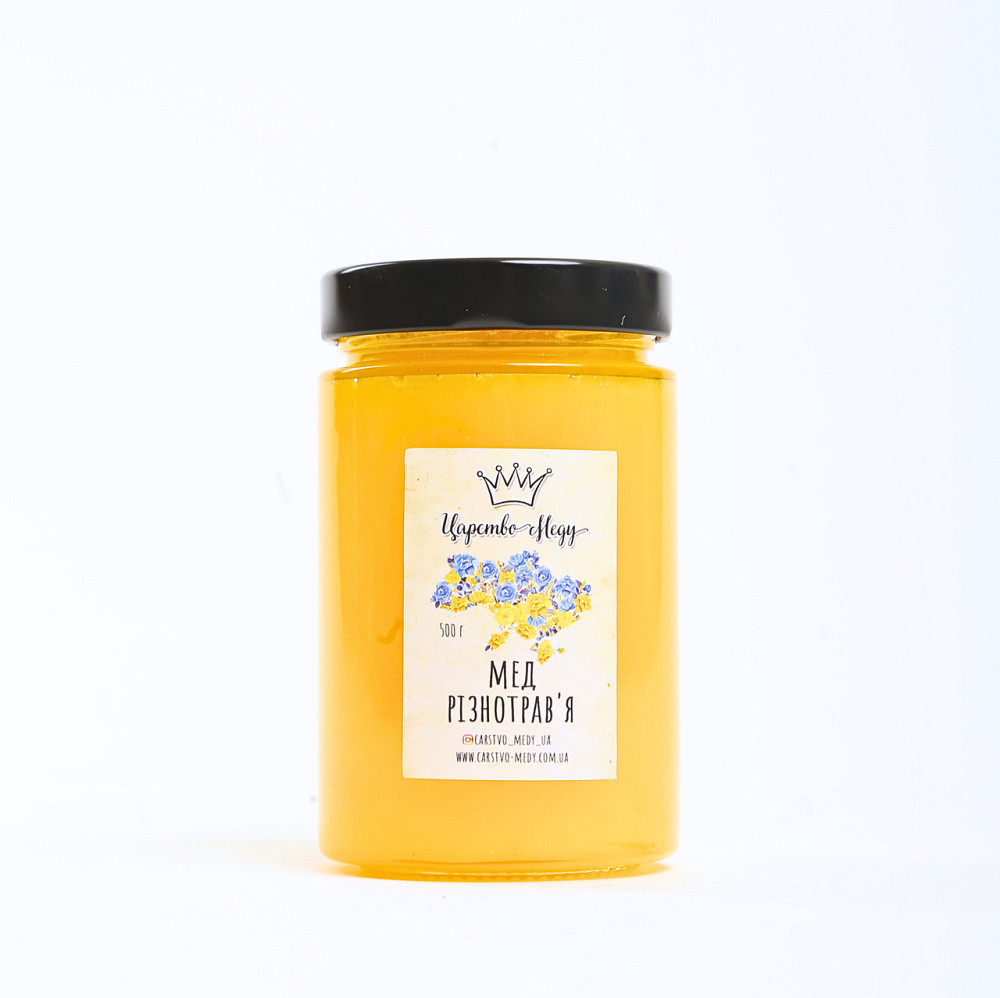 Мед с разнотравьем в стеклянной баночке весом 500 граммов Одесса - изображение 1