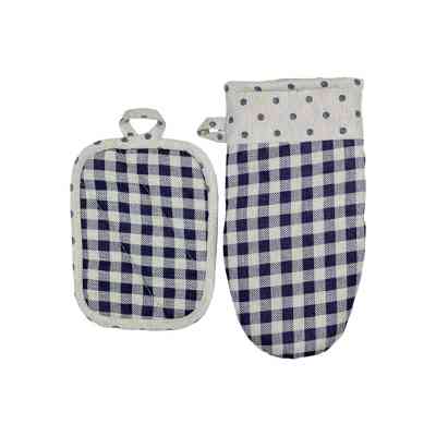Кухонная прихватка Прованс Набор рукавица 29х15 и прихватка 15х20 Синяя клетка Синяя клетка (035696) Винница