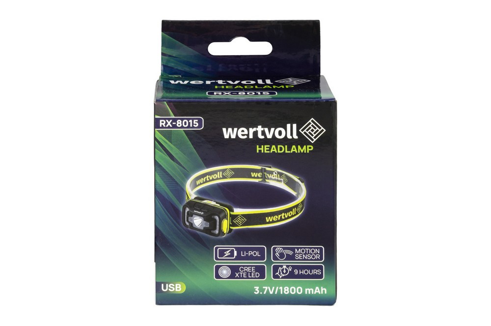 WERTVOLL Ліхтар налобний WERTVOLL 6 режимів датчик руху СREE LED/RED LED/COB LED IP65 Li-pol 18 Киев - изображение 7