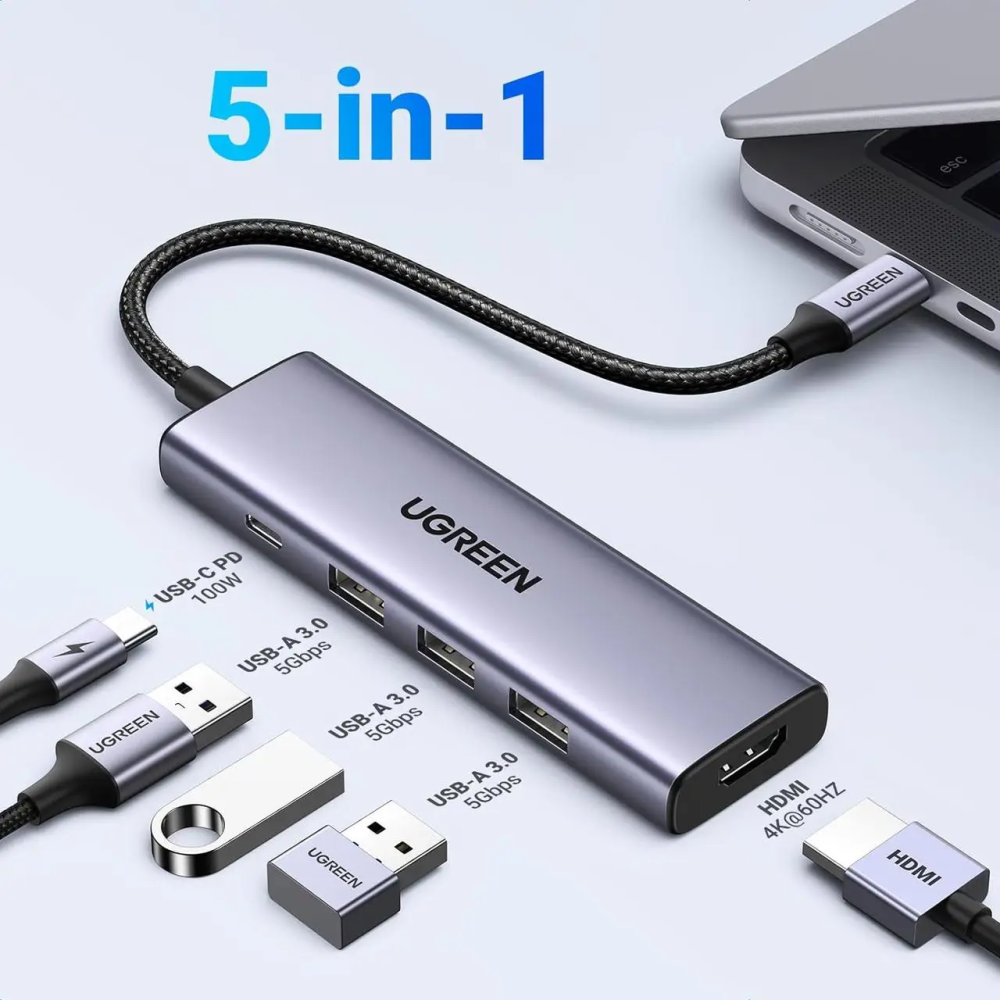 UGREEN USB-C Хаб з HDMI та 3 USB 3.0 Київ - фото 5