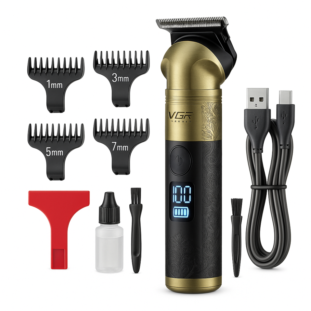 Портативна ручна машинка для стрижки волосся VGR, Машинка для стрижки від акб, Тример бездротовий TR-63 Львів - фото 19