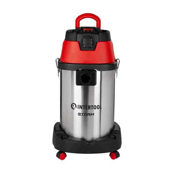 Пилосос будівельний, 1,4 кВт, 2 Stage, >20кПа, бак 30 л нержавіюча сталь 201, розетка, HEPA фільтр,  шланг 4 м, STORM INTERTOOL Киев