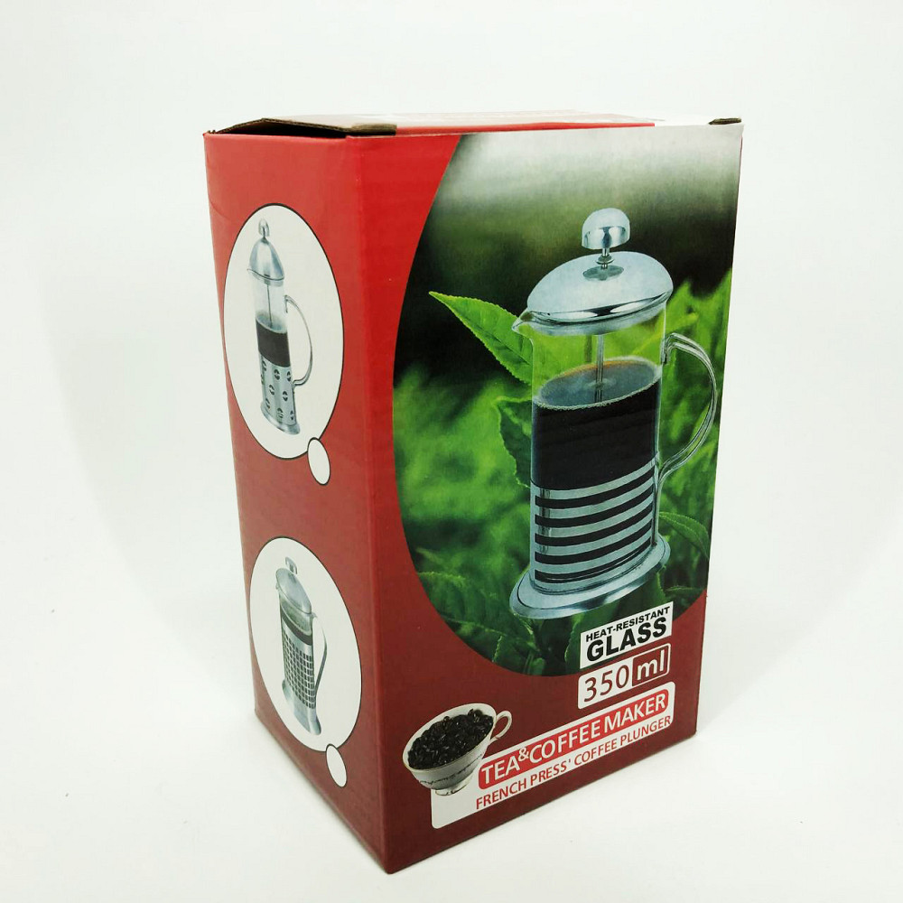 Заварной стеклянный чайник Unique UN-1151 0.35 л, Прес-заварник для чаю, Заварник стеклянный с прессом QD-80 Львов - изображение 5