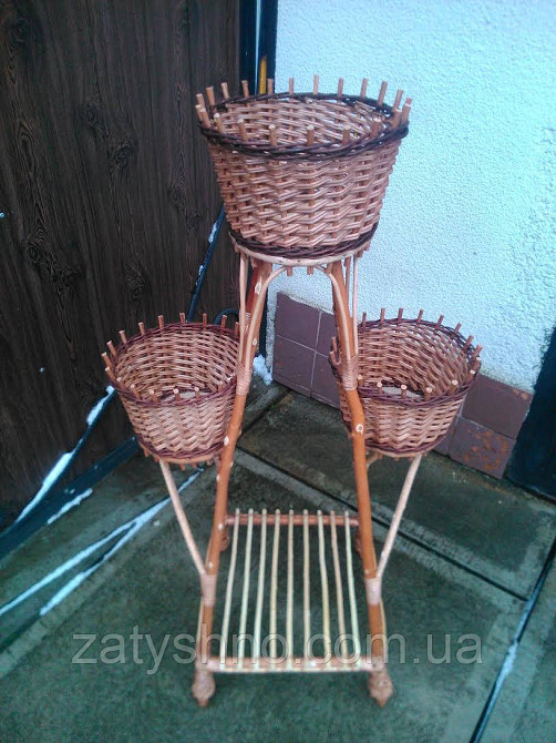 Подставка плетеная  на 3 горшка Киев - изображение 2