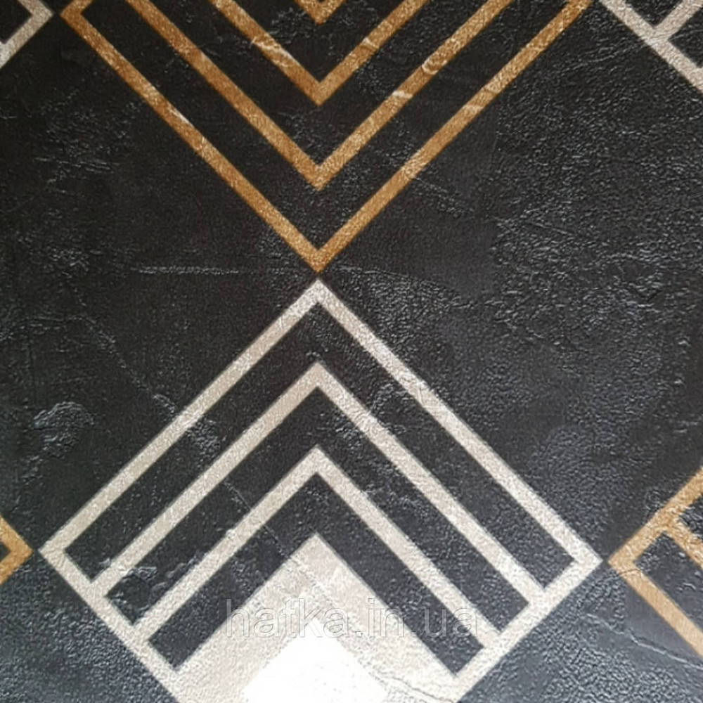 Шпалери вінілові на флізелін AS creation New-life геометрія квадрат коричневі, бежеві на чорному під Київ - фото 3