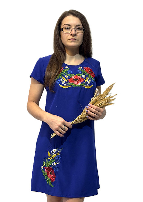 Жіноча вишита сукня з орнаментом польових квіточок Київ - фото 2