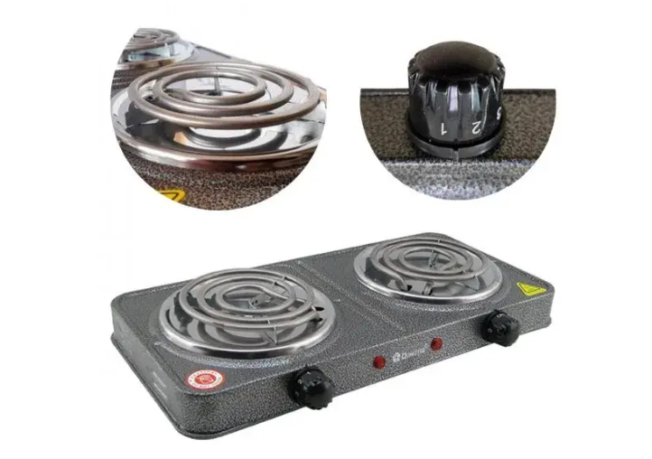 Настольная электрическая плита Domotec MS-5802, мощность 2000 Вт, серый цвет – компактная и удобная для кухни. Одесса - изображение 6