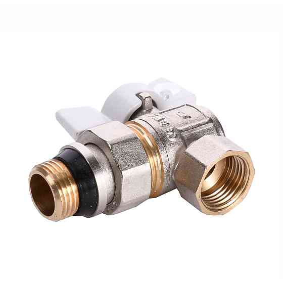 Кран кульовий кутовий з американкою PROFESSIONAL QP_004 PN40  1/2″ антипротікання БІЛИЙ МЕТЕЛИК Тернополь