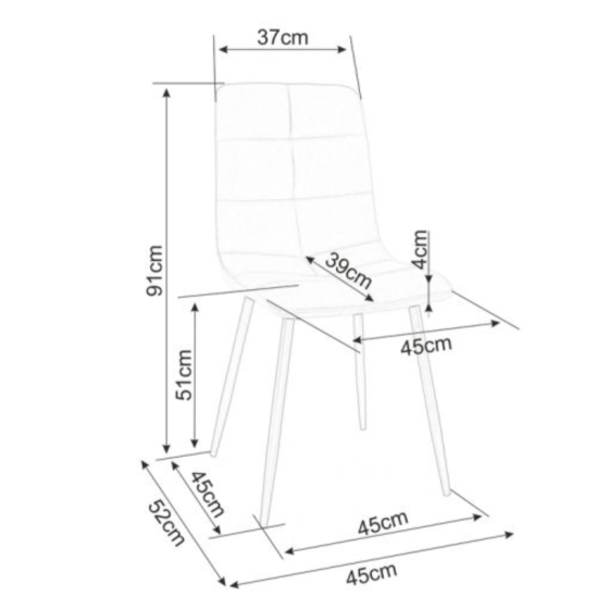 Стілець IVO VELVET чорний каркас/сірий BL.14 Київ
