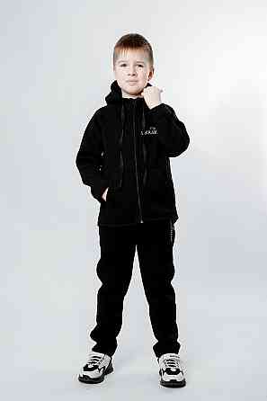 Спортивный костюм, черный, трёхнитка, 100% хлопок, начёс Крохатушка одяг Киев