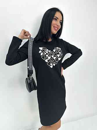 Теплое платье с принтом Romance 50-52, Черный Киев