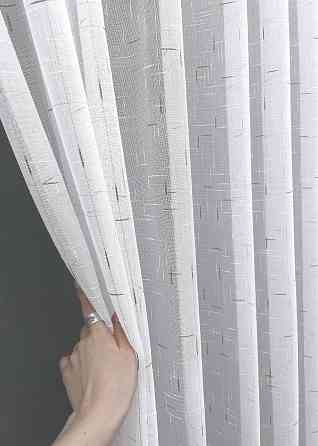 Тюль VR-Textil 1210т Івонна Льон Білий з бронзовим вкрапленням 250х270 см (43-163) Київ