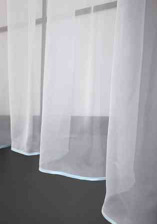 Кухонная гардина VR-Textil № 036к арка белый с голубым 280х170 см (52-0695) Киев