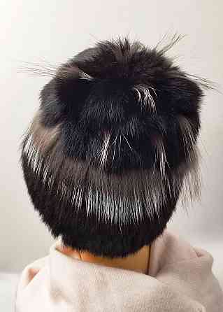 Шапка хутряна жіноча квітка Белла Чорний Харків