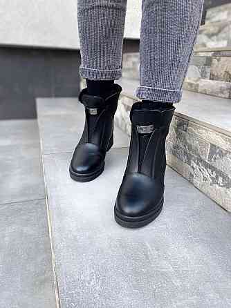 Без бренда Черевики жіночі ESSFIER 2017 чорні (зима, шкіра натуральна) (3877) 37 Коломыя