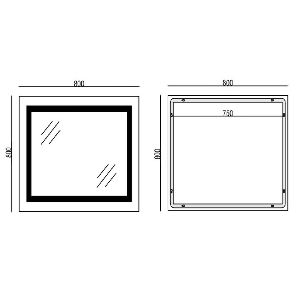 Дзеркало Mixxus WARM MR02-80x80 з LED Touch, Anti-fog, димером, регулюванням яскравості, годинником  ( MI6934 Харьков - изображение 3