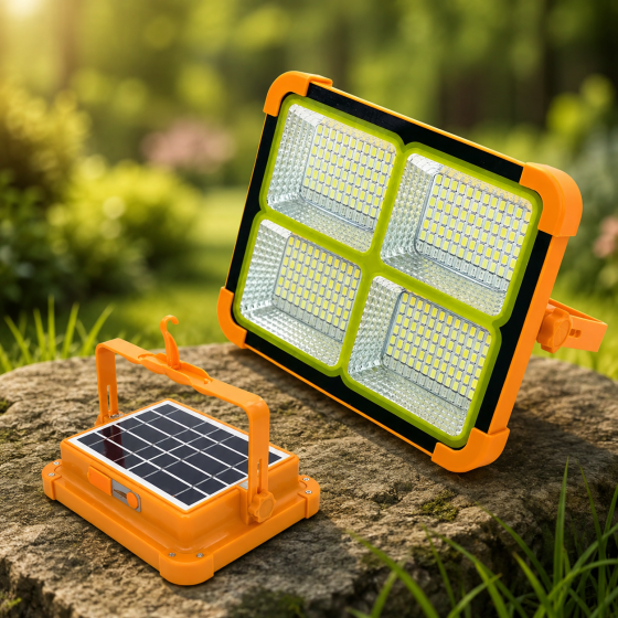 Акумуляторний прожектор із сонячною панеллю та PowerBank (2400 мАг): кемпінговий LED ліхтар Type-C для дому Одеса