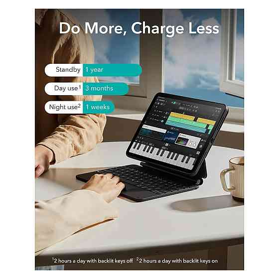 Чохол-клавіатура ESR для iPad Air/Pro 11 M4/M3/M2/M1 чорний QWERTY знімний захисний корпус магнітна підставка Київ