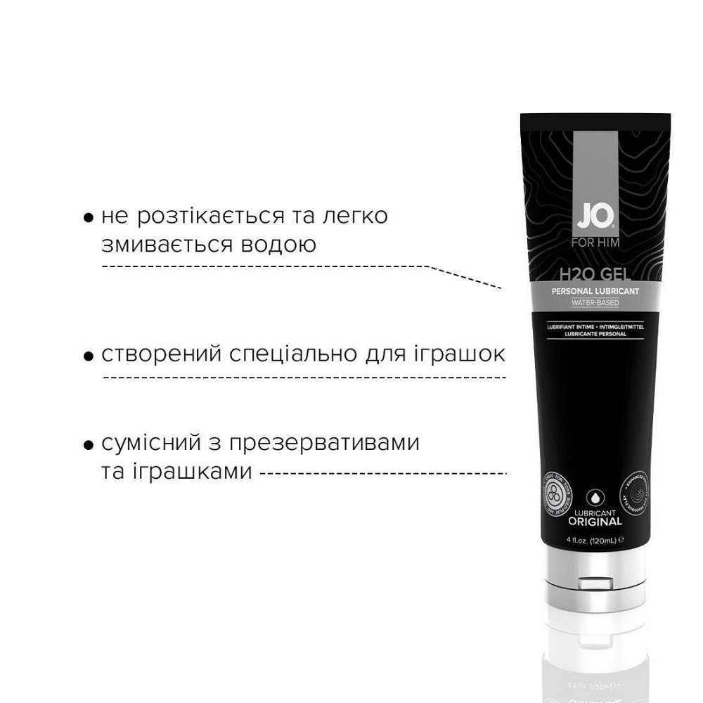 Густа змазка на водній основі JO H2O GEL — ORIGINAL (120 мл), рослинний гліцерин Sex Aura Київ - фото 3