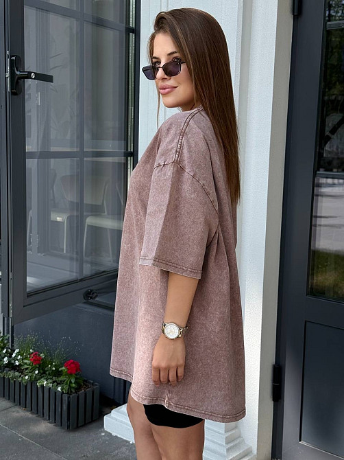 Велосипедки и футболка варенка тай дай оверсайз Бежевый M-L Харьков - изображение 3