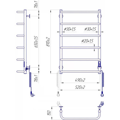 Сушарка для рушників MARIO Стандарт НР-І (2.3.0215.10.P) Вінниця - фото 4