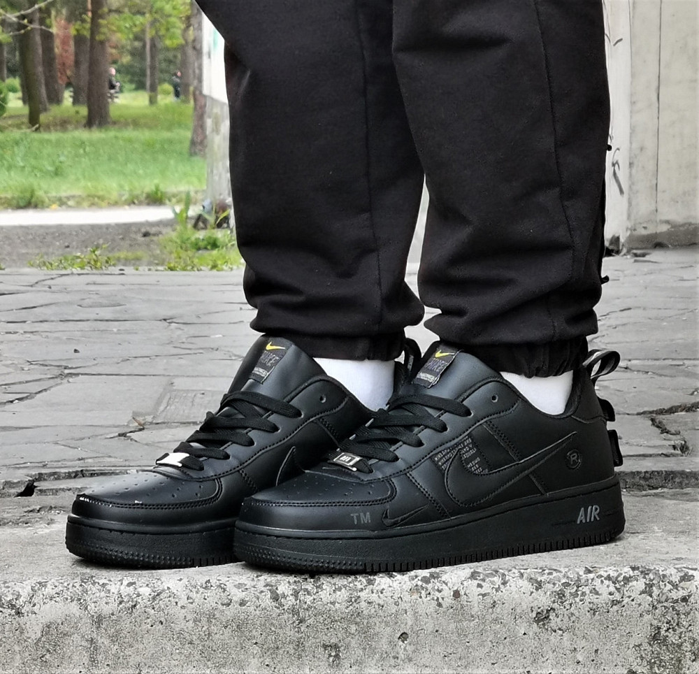 Кроссовки Nike Черные Мужские Кожаные Найк Форсы (размеры: 41,42,43,44,45) Видео Обзор Днепр - изображение 6