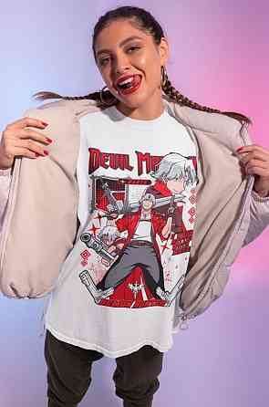 Футболка для мальчика аниме Девил Май Крй Данте оверсайз (рост от 165 до 180 ) Черний AnimeJ1059m Днепр