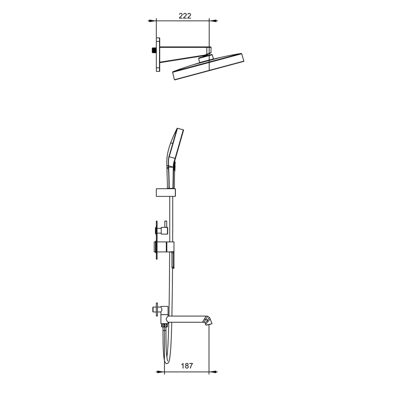 Вбудована душова система Koer KB-66029-07 3 функції (Колір графіт) (KR5954) ( 25982 ) Харьков - изображение 11