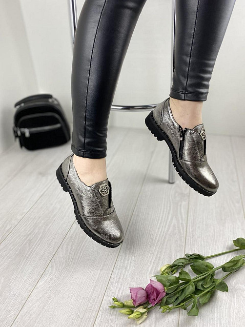 D and V Туфлі жіночі D and V 2708 срібні (весна-осінь, шкіра натуральна) (2235) Коломыя - изображение 2