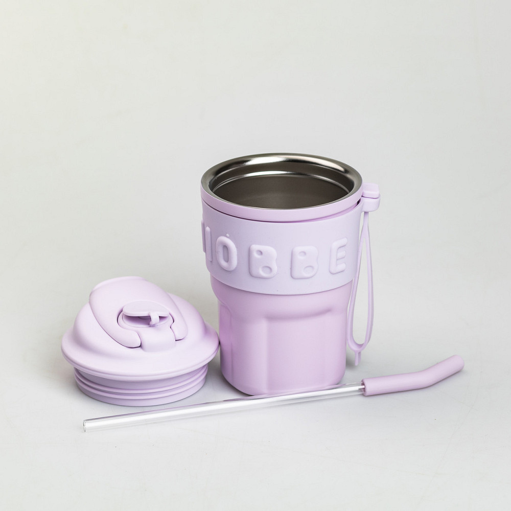 Термокружка Chiobbe с трубочкой, 450 мл, сиреневая Киев - изображение 1