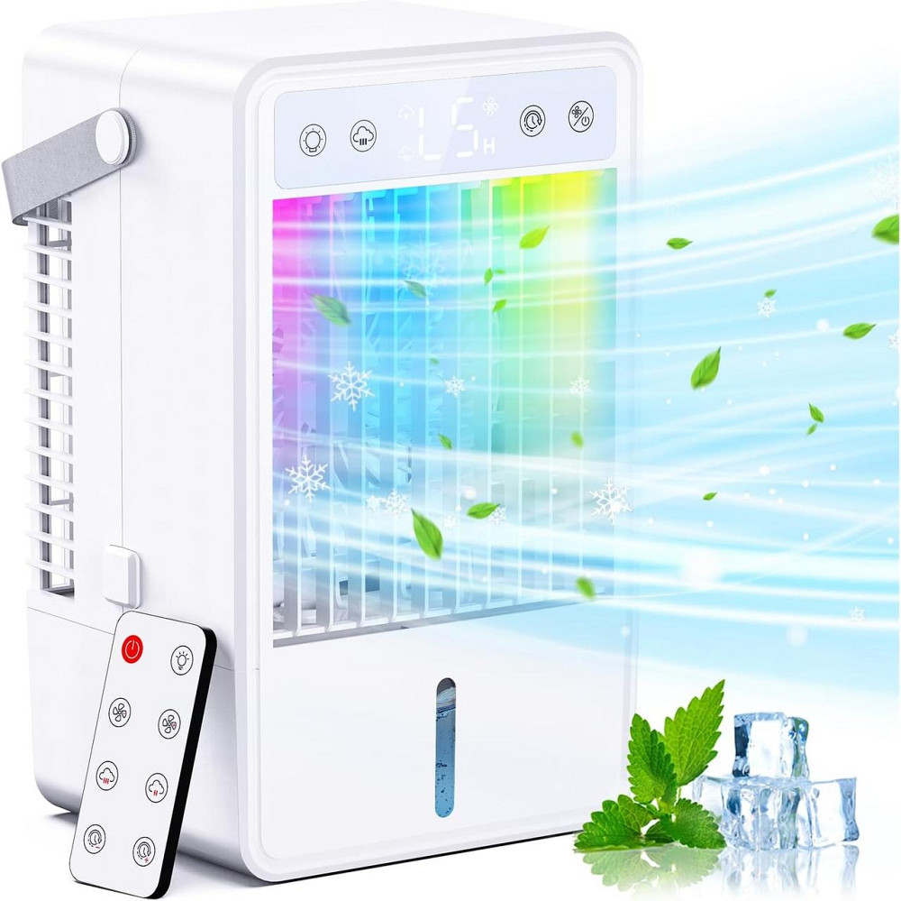 Портативний кондиціонер HONMICON F28 білий 4-в-1 мобільний охолоджувач вентилятор зволожувач 1500мл 10H таймер 5 швидкостей пульт Київ - фото 1