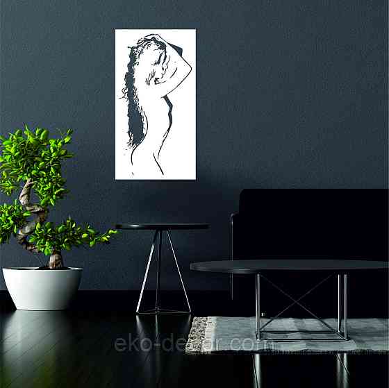 Декоративное настенное Панно «Силуэт женщины», Декор на стену 110*58 см, Белый Киев