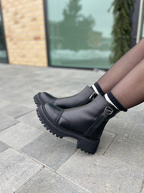 Olli Жіночі черевики OLLI чорні натуральна шкіра з хутром висота 15см (K-46-Астра 5290) 37р.38р Коломыя - изображение 6