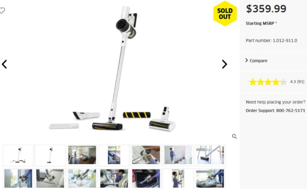 Преміум пилосос Karcher VCN 4 потіжність 450Вт, LCD дисплей Харків - фото 1