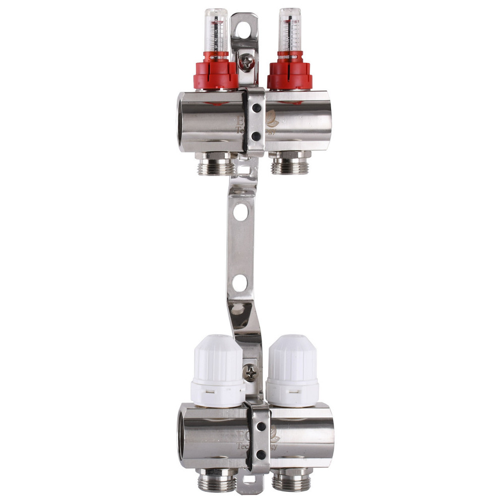 Коллектор с расходомерами, регуляторами и креплением ECO 001D 1″x2 Киев - изображение 1