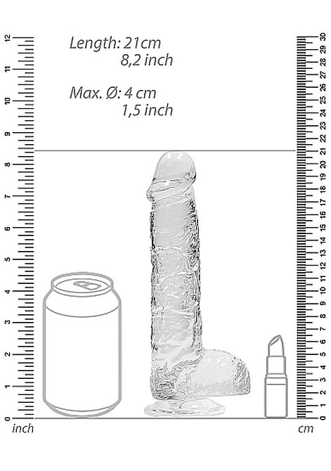 Фалоімітатор - Realrock Dildo 8" Transparent Sex Aura Київ - фото 7