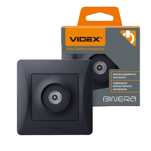 BINERA чорний графіт Розетка внутрішня 1-а TV Videx Житомир - изображение 7
