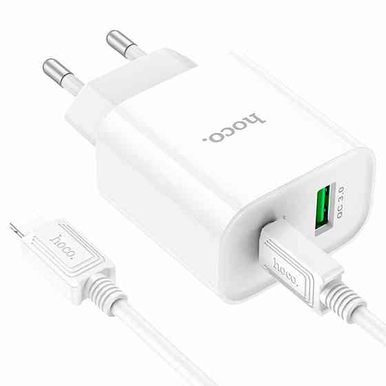 Мережевий зарядний пристрій HOCO C80A Plus Rapido PD20W+QC3.0 charger set, колір білий 6931474779892 Одеса