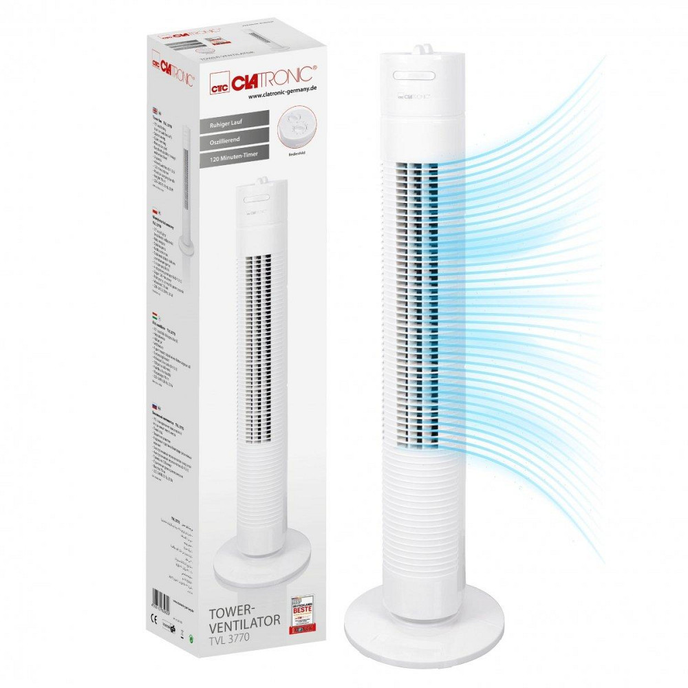 Колонний вентилятор 3 рівні швидкості з таймером Clatronic TVL (3770) 35 Вт Нововолинськ - фото 1
