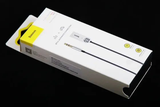 Адаптер Bluetooth 5.0 в AUX Baseus BA01 с микрофоном, пружинный кабель 45-120см Винница