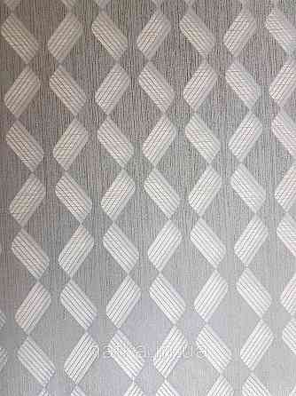 Шпалери метрові вінілові на флізелін Marburg Villa Romana геометрія смужки зигзаг сріблясті на темно сірому Київ