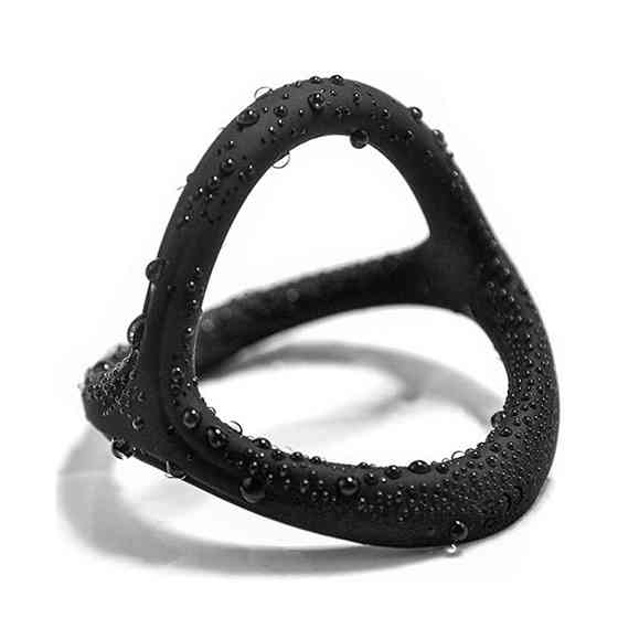 Ерекційне кільце ультрам'яке яке розтягується Adorime Tresor силіконове 3в1 Чорне Вінниця