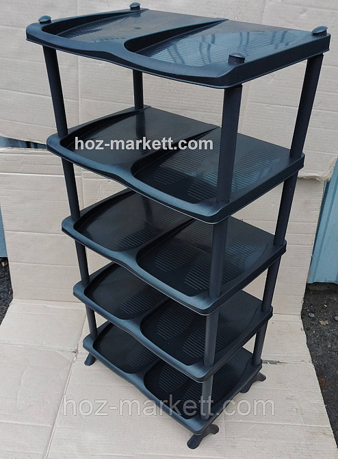 Полиця для взуття на 5 ярусів чорна еліфція Харків - фото 8