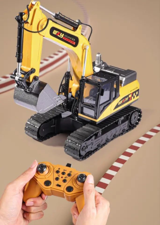 RC екскаватор 12 каналів 2.4GHz 🚜 радіокерований з металевим ковшем, 680° поворот, акумулятор, дитячий будівельний екскаватор Київ