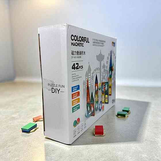 Дитячий магнітний конструктор Colorful Magnetic 3D набір гірки 42 деталі ( 25799 ) Харьков