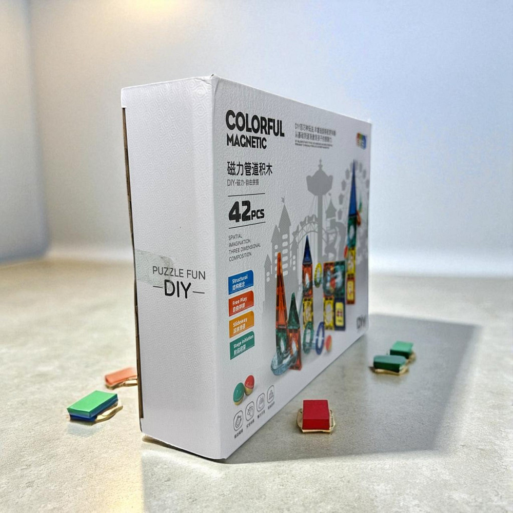 Дитячий магнітний конструктор Colorful Magnetic 3D набір гірки 42 деталі ( 25799 ) Харьков - изображение 4