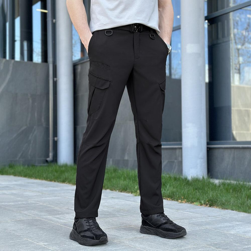 Штани карго чоловічі весняні з кишенями чорні Pobedov Tactical Soft Київ - фото 8