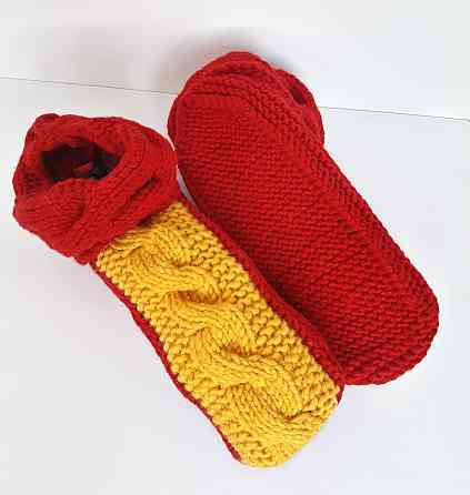 Тапочки домашні шкарпетки в'язані ручна робота топ Крохатушка одяг Київ